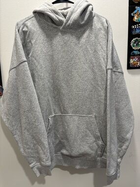 No Boundaries Men's Gray Hooded Sweatshirt - Oversized